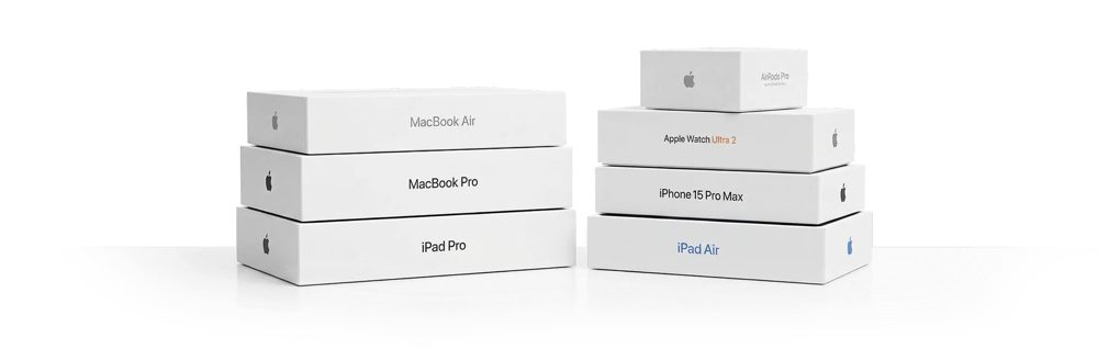 Genuine Apple products packed and ready for nationwide delivery